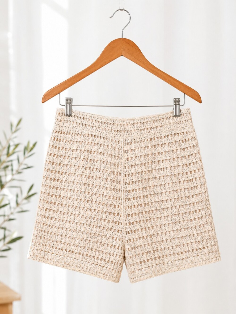 NWT | Skies Are Blue | Cream Crochet Knit Lined Shorts | Size M | Boho | Coastal - Picture 5 of 7